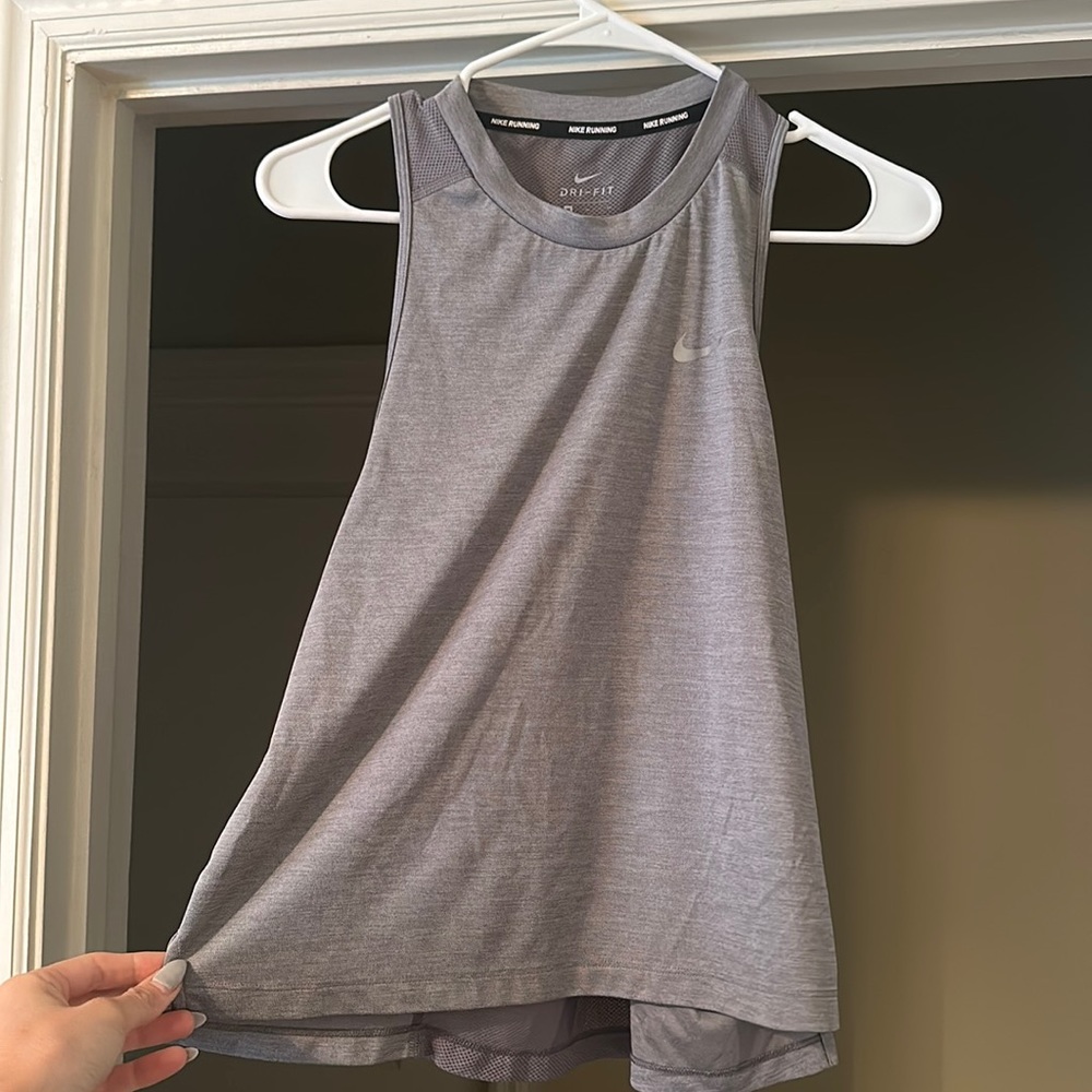 Nike Running Gray Tank with mesh middle back